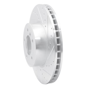 BMW 530I Brake Rotor (1) - Front Right - R1 Concepts - Drilled & Slotted - Silver - `04-`10